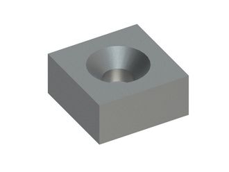 Flat indexable insert 43x43x20 Premium Line Ø13.5 with double-sided Ø27x90°, X-variant 