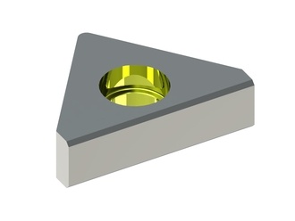 Gegenmesser 120x89x32, Eco Line, dreieckige Form, 75° Spitze oben abgerundet, seitlich abgeflacht 