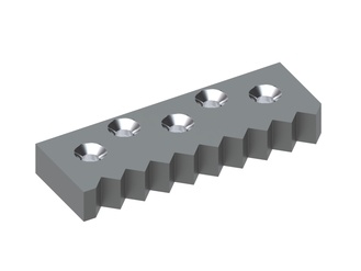 Gegenmesser außen 350x125x45 Premium Line, 5 Zenkbohrungen, X-Variante 