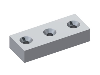 Hackmesser 195x78x38 Premium Line 3 Senkbohrungen, Ecken spitz, X-Variante 