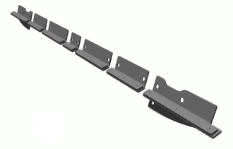 Holder for sealing between counterknife crossbeam and discharge, primed for Vecoplan LLC (Retech) 