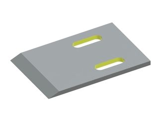Hot cut knife 95x62x4, StandardCut, 2 slotted holes, cutting edge 22°, X version 