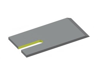 Hot cut-off knife 150x75x6 StandardCut, cutting edge 50°/25°, Y version 