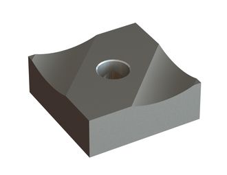 Knife 108x108x38 PremiumCut, 4 locating holes, 2x M30 thread, X version, 2 cylindrical grooves 