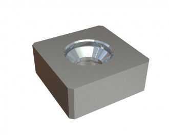 Knife 117x117x47, chamfered corners, PremiumCut, countersunk hole on both sides, Y version for Lindner Recyclingtech Lindner Jupiter