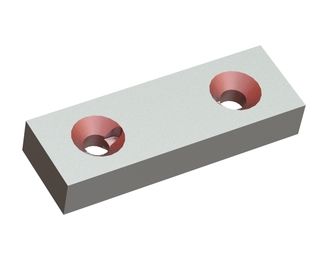Knife 172x57x28 Premium Line, 2 double-sided countersunk holes for Lindner Recyclingtech 