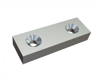 Knife 172x57x28 PremiumCut, 2 double-sided countersunk holes, Y version for Lindner Recyclingtech Lindner Komet HP