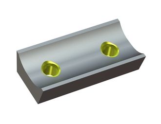 Knife 172x83x38 with groove StandardCut, 2x M20 thread, W version for Lindner Recyclingtech Lindner Polaris 1800