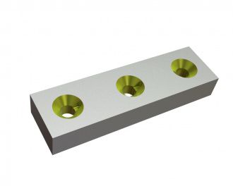 Knife 195x56x28 Eco Line, 3 double-sided countersunk holes, W version for MeWa | Ehehalt | Andritz MeWa | THM Recycling 