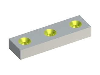 Knife 195x56x28, Eco Line, 3 double-sided countersunk holes, X version for MeWa | Ehehalt | Andritz MeWa | THM Recycling Mewa UG 1000