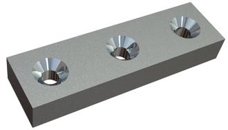 Knife 195x56x28 Premium Line, 3 double-sided countersunk holes, X version for MeWa | Ehehalt | Andritz MeWa | THM Recycling Andritz MeWa UG 1600 S