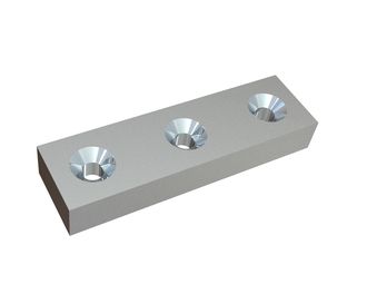 Knife 195x56x28 Premium Line 3x counter-sunk holes, double-sided, X-version for MeWa | Ehehalt | Andritz MeWa | THM Recycling Mewa UG 1000