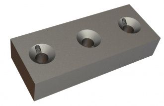 Knife 195x78x38 PremiumCut, 3 countersunk holes on both sides, X version for Artech Recyclingtechnik GmbH 
