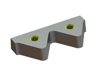 Knife, 2 teeth 160x67x25, Eco Line, 2xM16 thread, W9 version for Eldan Recycling 