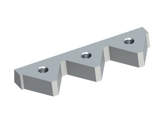 Knife, 3 teeth 239x66x25, PremiumCut, 3xM16 thread, X version for Eldan Recycling 
