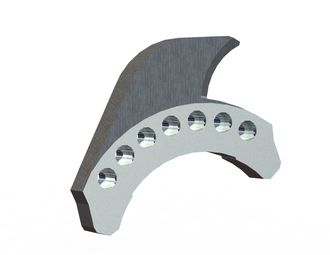 Knife 387x292x60/66 PremiumCut, hard-faced for Vecoplan LLC (Retech) Vecoplan VVZ 250 Hurricane