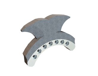 Knife 387x292x60/66 PremiumCut, hard-faced for Vecoplan LLC (Retech) Vecoplan VVZ 250 Hurricane