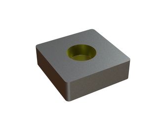 Knife 38x38x12 StandardCut, countersunk hole on both sides, X version for Lindner Recyclingtech Mewa UG 1000