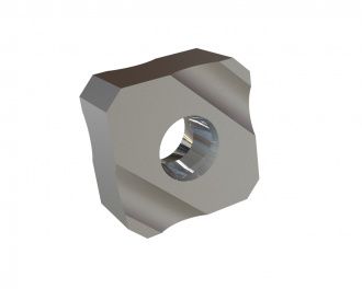 Knife 43x43x20, chamfered corners, PremiumCut, countersunk on both sides, X version for Lindner Recyclingtech Lindner Meteor 1750