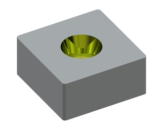 Knife 43x43x20, rounded corners, StandardCut, countersunk on both sides, X version for Lindner Recyclingtech Lindner Universo