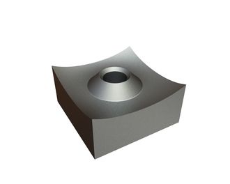 Knife 70x70x35, with concave radius, M20 thread, X version for Zeno Zerkleinerungsmaschinen 