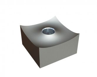 Knife 95x95x55, with concave radius, PremiumCut, M30 thread, B1 version for Zeno Zerkleinerungsmaschinen 