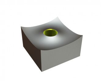 Knife 95x95x55, with concave radius, StandardCut, M30 thread, B1 version for Zeno Zerkleinerungsmaschinen 