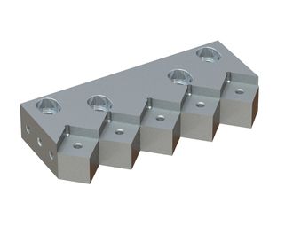 Knife holder right 278x123x50, 4 slotted countersinks for Holzmag | Metso 