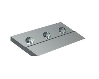 Knife left-hand 363x138x50/45, cutting edge 60°, 3 countersunk holes, X version for Avermann Maschinenfabrik GmbH & Co. KG 