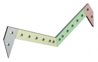 Knife top 1644x100x30 4-piece, 16 counter bores Ø19/Ø30x20 