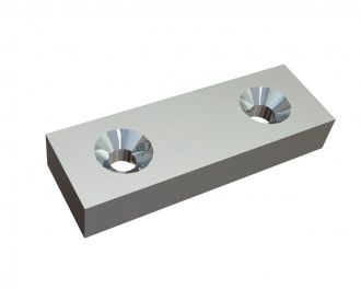 Lama 172x57x28 Premium Line 2x ribassi ambilaterali, foro svasato, W-variazione per Lindner Recyclingtech Lindner Komet HP