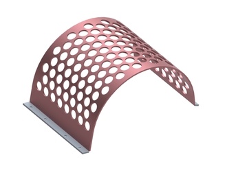 Lamiera vagliante, larghezza 756, spessore t=12, perforazione Ø70, ligament 17 