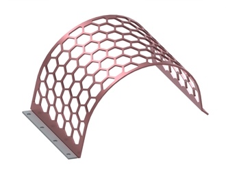 Lamiera vaglio larghezza 554, spessore t=10, perforazione esagonale tra piani 60, ligamento 10 per Doppstadt Umwelttechnik GmbH 