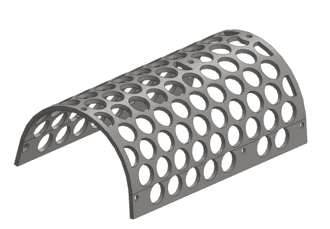 Left-hand screen plate, width 877, WLK18J, screen plate thickness t=15, perforation Ø74, ligament 16 for WEIMA America Inc. 