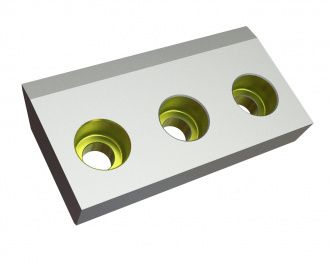 Left rotor knife 189x98x34, StandardCut, 3 countersunk holes, cutting edge 55°/73°, X version for Herbold Meckesheim USA - Resource Recycling Systems Inc. Herbold SMS 45/60