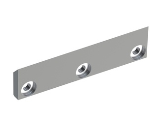 Left rotor knife 303x76.2x19.2, PremiumCut, 3 countersunk holes, cutting edge 45°, face bevel 3° 