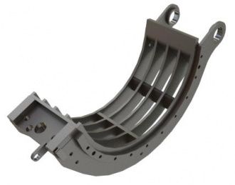 Left sickle screen 340 wide, wear ring carrier t=25, version 67, Hardox for Lindner Recyclingtech Lindner Power Komet 2800