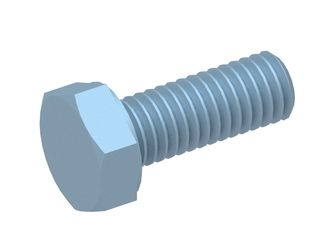 M6x16 Hexagonal screw with thread up to the head 