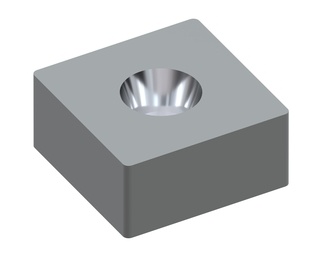 Messer 43x43x20, Ecken abgerundet, PremiumCut, beidseitige Senkung, X-Variante für Lindner Recyclingtech Lindner Universo