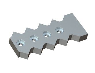 Outer counter knife 412x172x45 Premium Line, 4 countersunk holes, B9 version for WEIMA America Inc. 