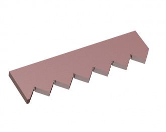 Outer counter knife 429x114x20, Hardox, version 60 for Vecoplan LLC (Retech) 