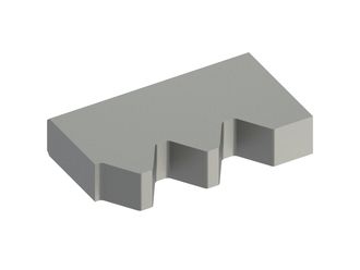 Outer knife 252x145x50 PremiumCut, 2 trapezoidal teeth 66°, X version 
