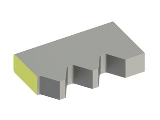 Outer knife 252x145x50 StandardCut, 2 trapezoidal teeth 66°, W9 version 