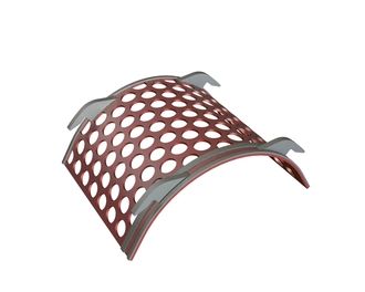 Outer screen basket 414 mm wide, screen plate thickness t=6, perforation Ø40 ligament 13, Hardox for Vecoplan LLC (Retech) Vecoplan V-ECO 1300