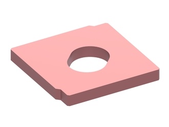 Pad 89x89x10, 1 long hole, Hardox 