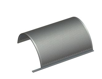 Panier de criblage 1005 mm de large, épaisseur de tôle perforée t=15, perforation Ø12 ligament 8 