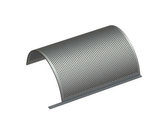 Panier de criblage 1005 mm de large, épaisseur de tôle perforée t=15, perforation Ø16 ligament 8 