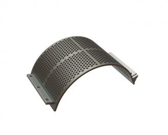 Panier de criblage 524 mm de large, épaisseur de tôle perforée t=15, perforation Ø16 ligament 6 pour Lindner Recyclingtech Lindner Universo
