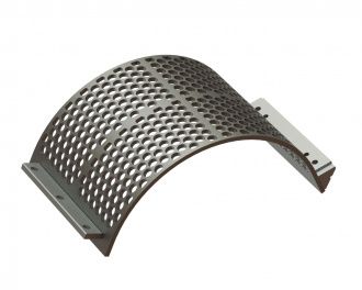 Panier de criblage 524 mm de large, épaisseur de tôle perforée t=15, perforation Ø30 ligament 7 pour Lindner Recyclingtech Lindner Universo