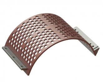Panier de criblage 524 mm de large, épaisseur de tôle perforée t=15, perforation Ø35 ligament 10 pour Lindner Recyclingtech Lindner Universo